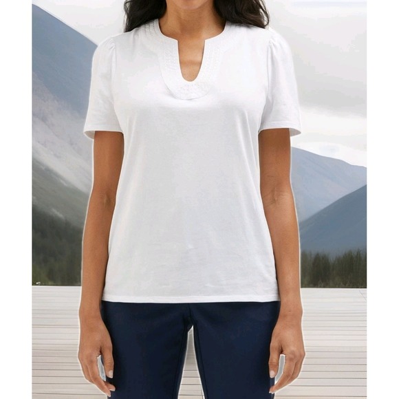 Rafaella Tops - Rafaella Women's Short Sleeve V-Neck Top SIZE: XXL NWT‎
